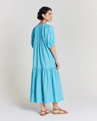 Robe Nicoletta rayures turquoise — photo 5