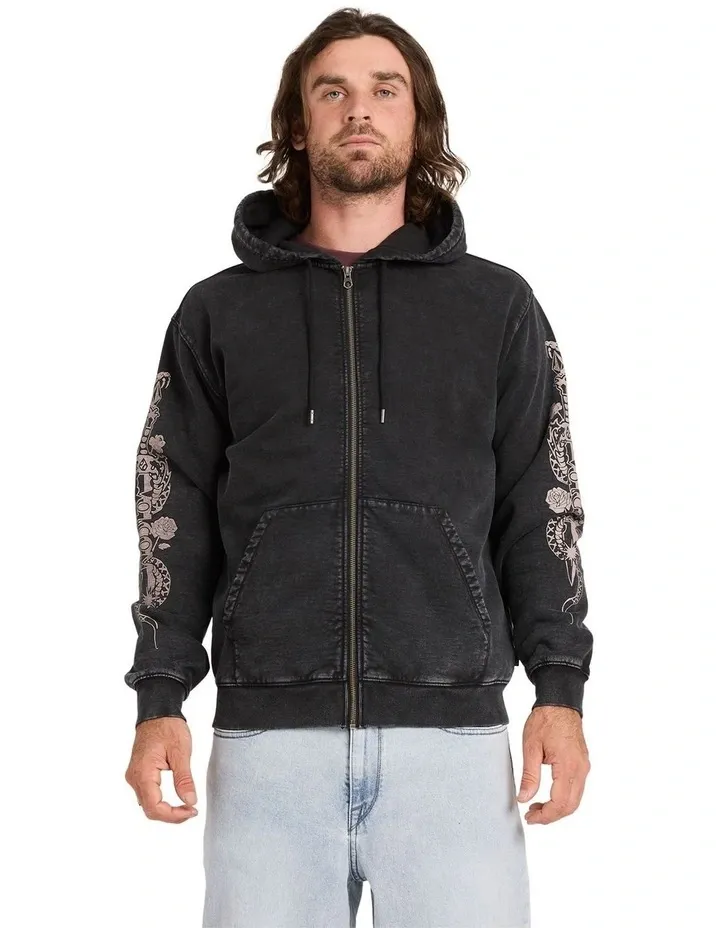 sweat shirt volcom die by the stone zip – light acid black
