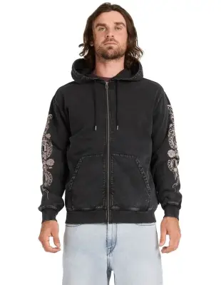 sweat shirt volcom die by the stone zip – light acid black — photo 1