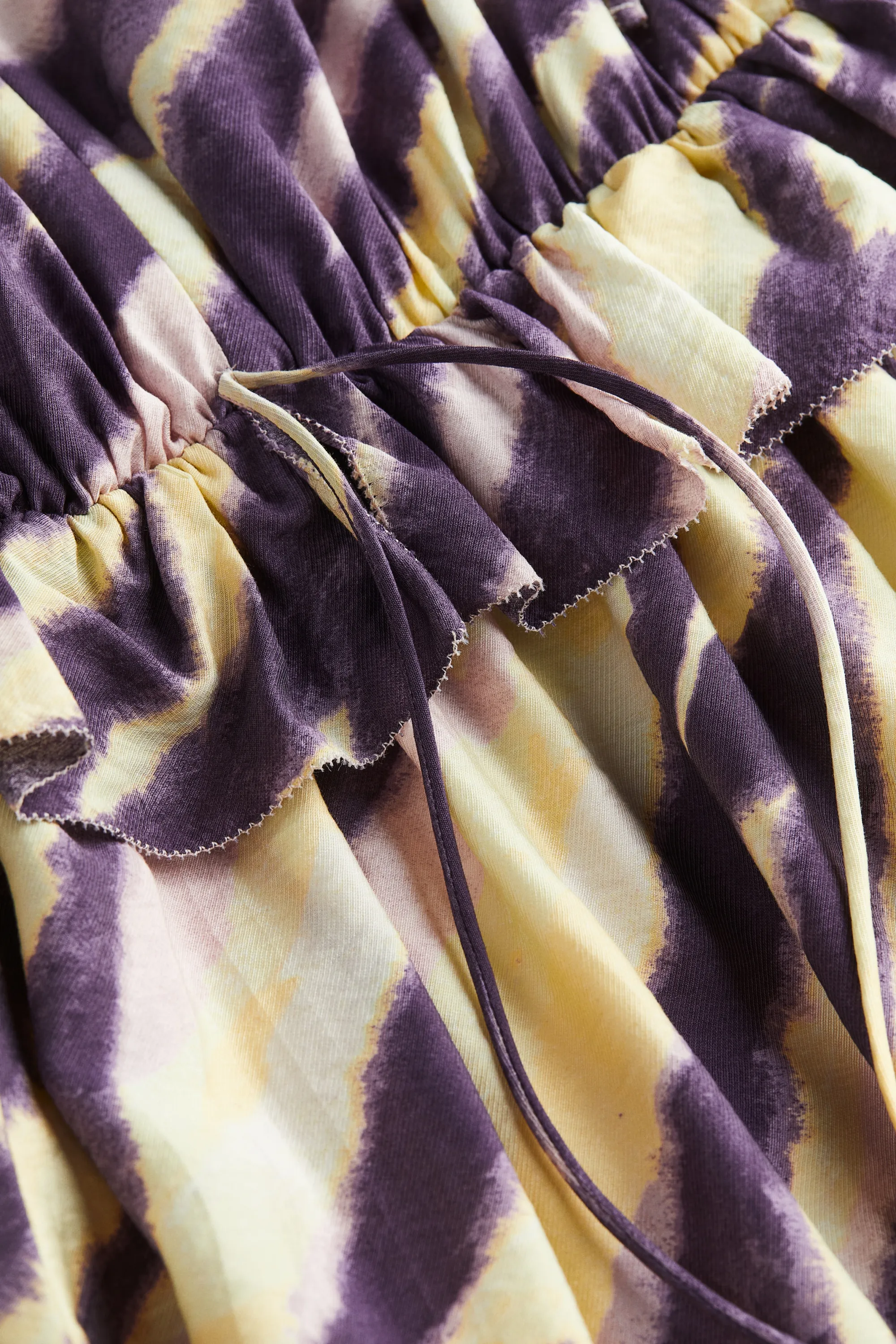Robe drapée avec détail à nouer - Violet foncé/motif zébré