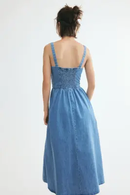 Robe midi en denim - Bleu denim clair — photo 4
