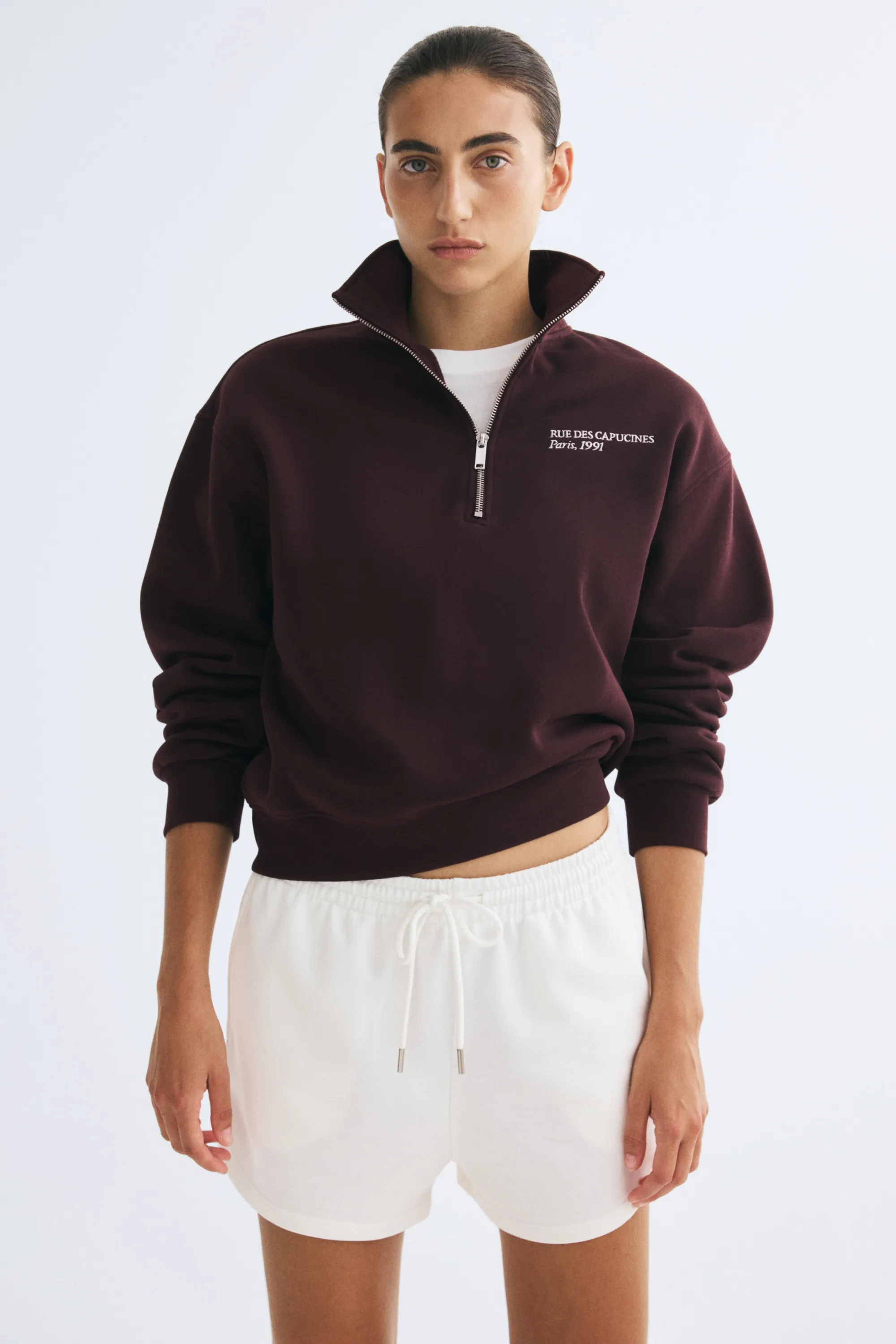 Sweat à col zippé - Bordeaux/Paris