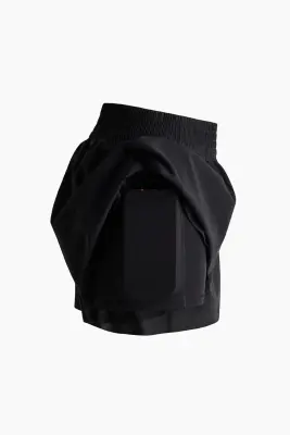 Short de sport superposé avec poche - Noir — photo 5