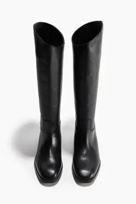 Bottes en cuir - Noir — photo 2