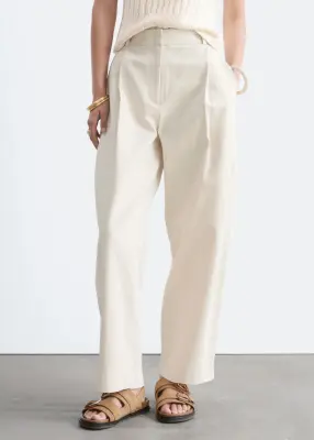 Pantalon court barrel - Écru — photo 3