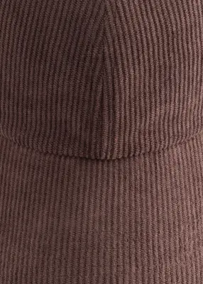 Casquette en velours côtelé - Marron foncé — photo 2