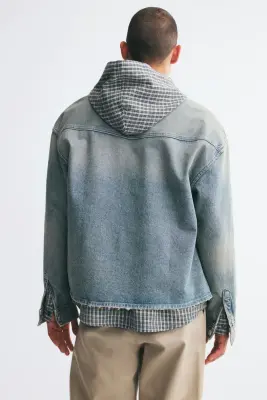 Surchemise Relaxed Fit en denim - Bleu denim clair — photo 3
