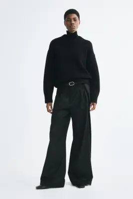 Pull oversize en laine - Noir — photo 1