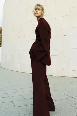 Pantalon chic à jambes larges - Marron foncé — photo 1