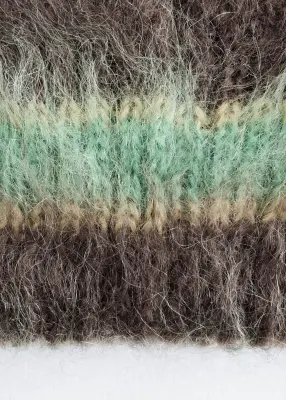 Bonnet en laine et mohair - Vert/Brun — photo 2