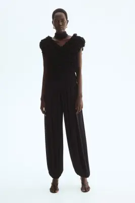 Pull sans manches à franges - Noir — photo 1