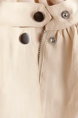 Veste à manches ballon en modal - Beige clair — photo 4
