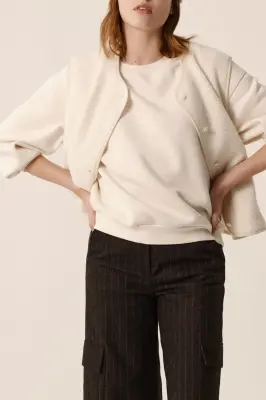 Veste maille sans manches Zlata Creme — photo 3