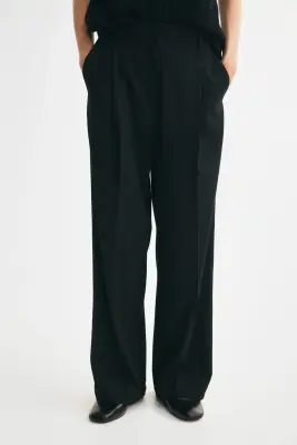 Pantalon chic à jambes droites - Noir — photo 2