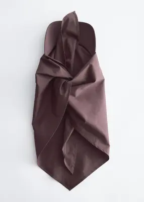 Casquette avec foulard en coton - Marron Clair — photo 3