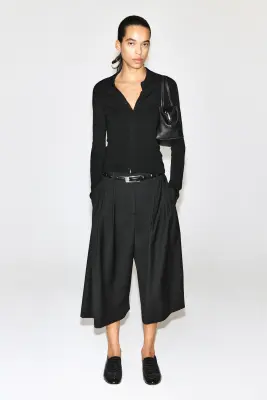 CHEMISE EN LAINE MÉRINOS SANS COUTURES - NOIR — photo 1