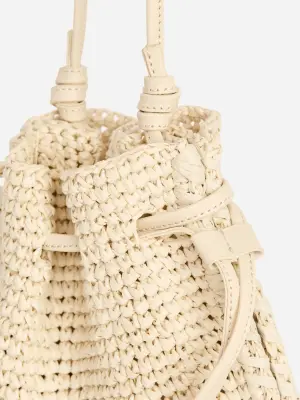 Pochette en paille tissée - Beige — photo 3