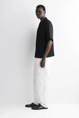 CHEMISE EN COTON FROISSÉ - NOIR — photo 1