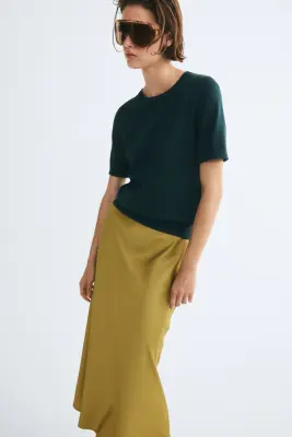 Jupe midi - Jaune moutarde — photo 1