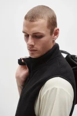 Regular Fit Teddy Sports gilet - Noir — photo 2