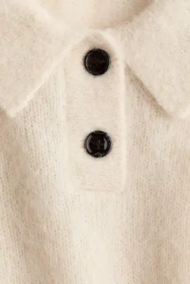 Polo en alpaga mélangé - Beige clair — photo 3