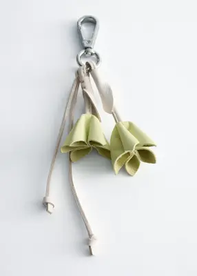 Breloque de sac tulipe - Écru/Jaune — photo 2
