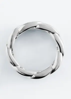 Bague à gros maillons - Argenté — photo 2