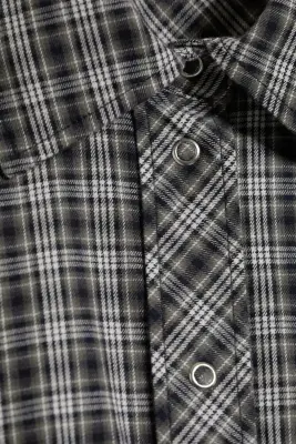 Chemise Trapèze Cintrée - Noir/Gris à carreaux — photo 4