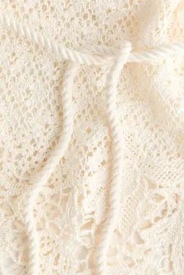 Top façon crochet avec ceinture à nouer - Crème — photo 5