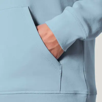 SWEAT SHIRT CAPUCHE COTON BIO BRODÉ - PARIS - BLEU CIEL — photo 4