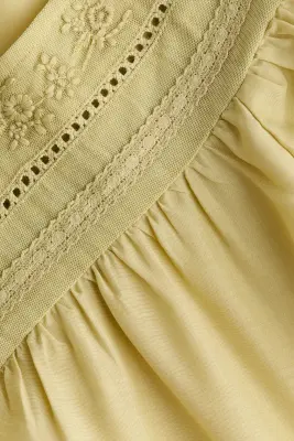Blouse brodée - Jaune ancien — photo 4