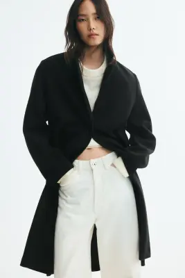 Manteau à fermeture droite - Noir — photo 2
