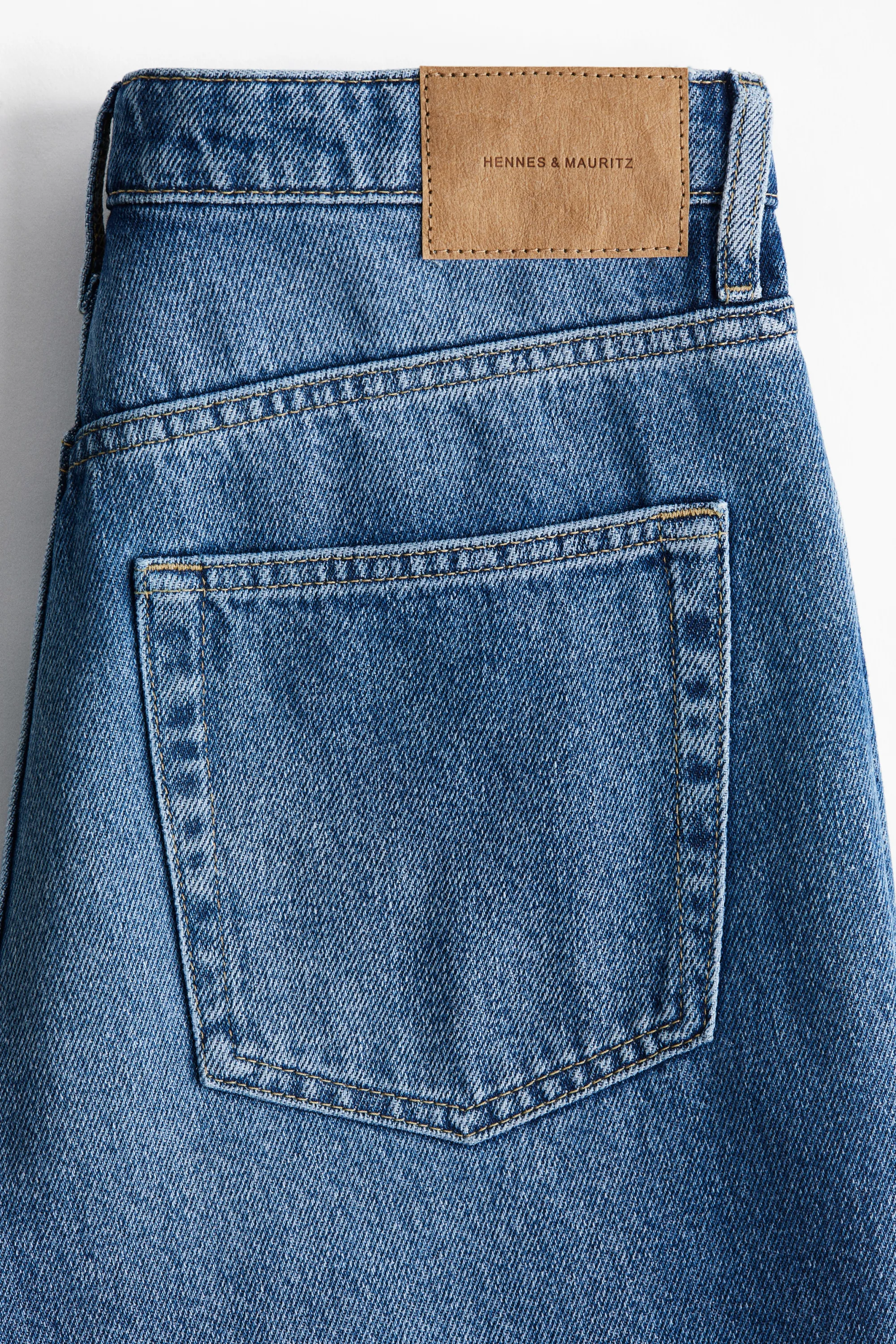 Straight High Jeans - Bleu denim