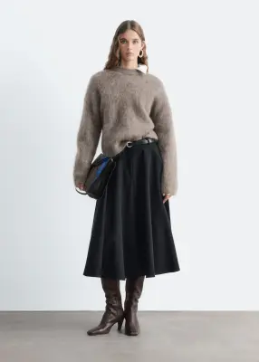 Pull en mohair mélangé - Taupe foncé — photo 1