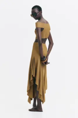 Crop top épaules nues - Beige foncé — photo 2