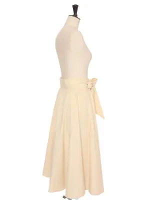 Jupe taille haute ceinturé longueur midi en velours côtelé beige Prix boutique 600€ Taille 36 — photo 3