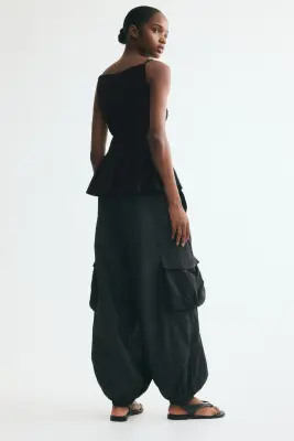 Top péplum texturé - Noir — photo 3