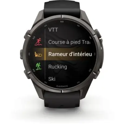 Garmin Fenix 9 Pro InReach amoled 43mm Sapphire Titane Carbon Gray DLC bracelet noir/gris galet 010-04335-11 — photo 2