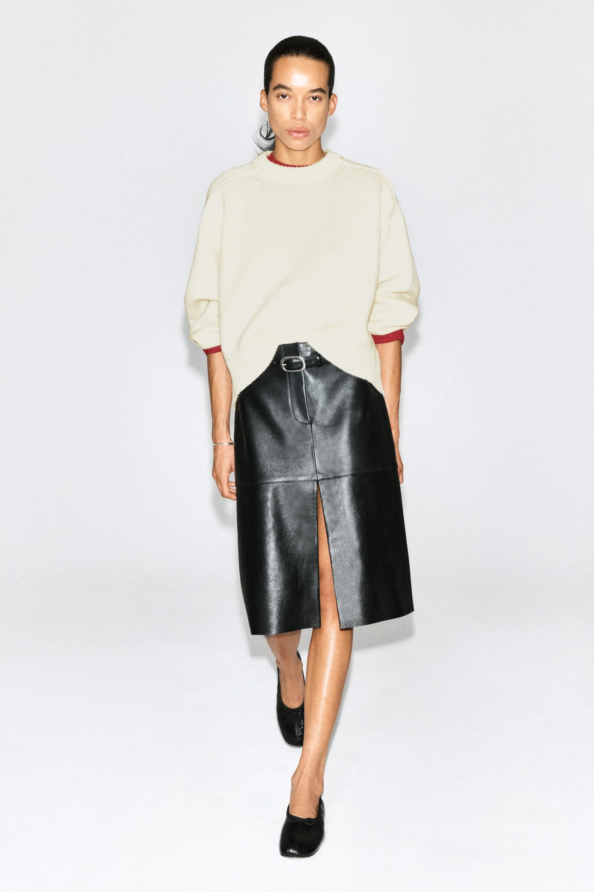 PULL À COL ROND EN LAINE - CRÈME
