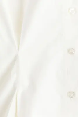 Chemise en coton avec laçage - Crème — photo 4