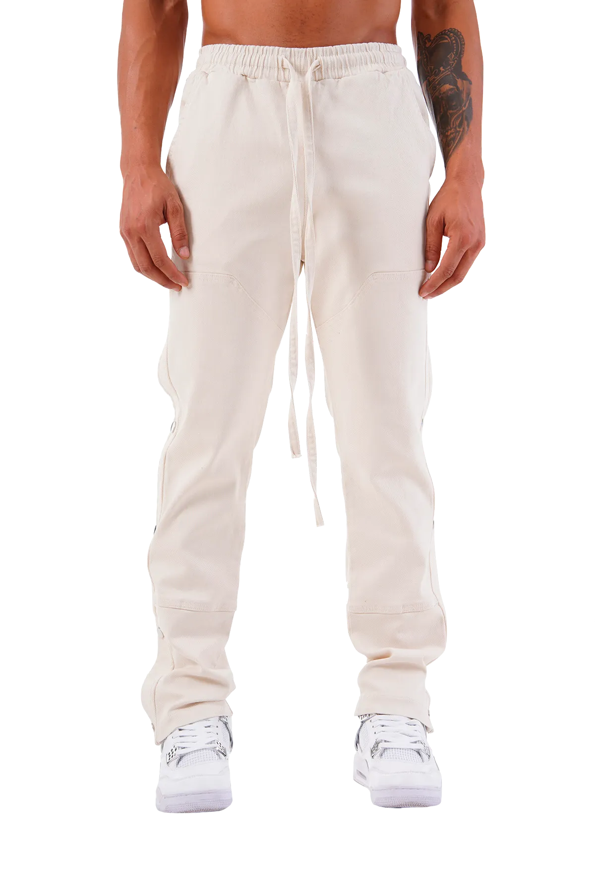 Champagne Cargo Popper Trousers