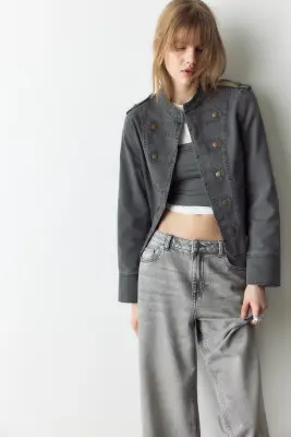 Baggy Regular Waist Jeans - Gris clair — photo 1