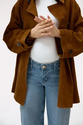 MAMA Wide Low Waist Ankle Jeans - Bleu denim — photo 1