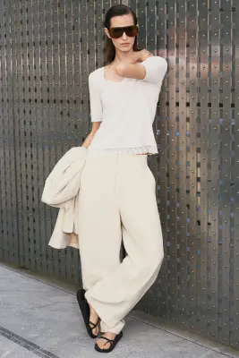 PANTALON DE TAILLEUR DROIT EN LIN MÉLANGÉ - ÉCRU — photo 5