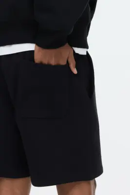 Short Regular Fit en molleton - Noir — photo 3