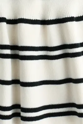 Gilet péplum à manches courtes - Crème/rayé — photo 3
