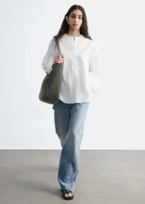 Chemise oversize en coton - Blanc — photo 2