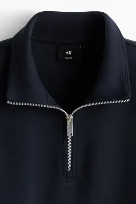 Sweat Relaxed Fit avec col zippé - Bleu marine — photo 5