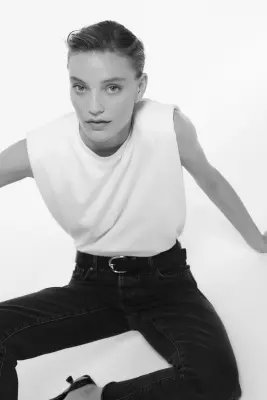 Straight Regular Waist Jeans - Gris denim foncé — photo 2