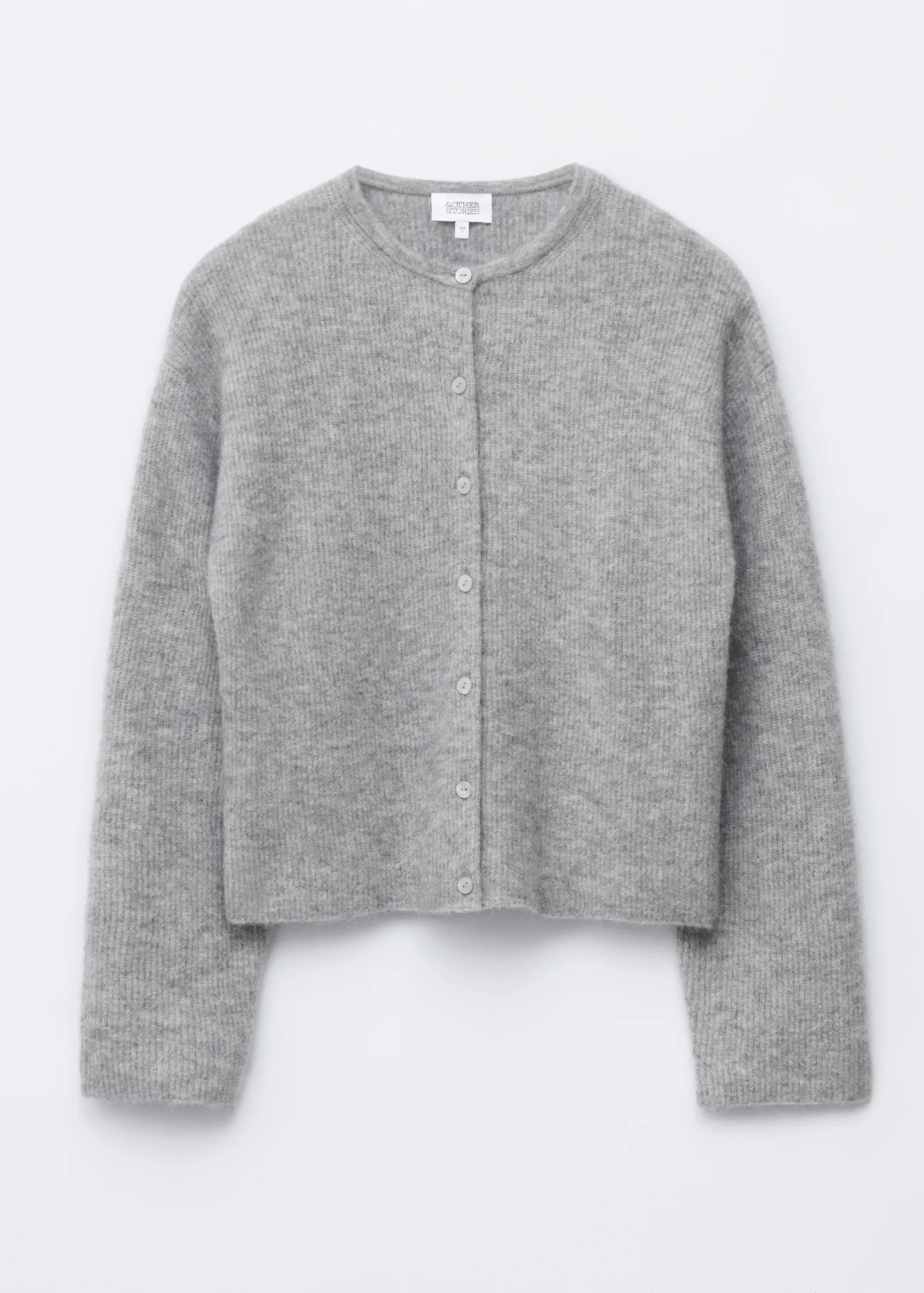 Cardigan en maille d’alpaga mélangé - Gris chiné